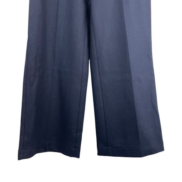 NWT Doen Glenne Wool Blend Button Detail High Rise Wide Leg Pants Deep Navy Sz 4 - Picture 6 of 10